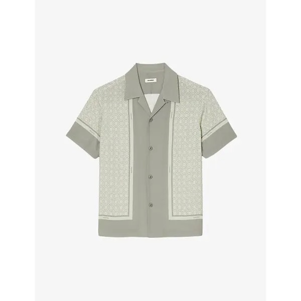 Sandro Short Sleeved Patterned Button Down Shirt … - image 3
